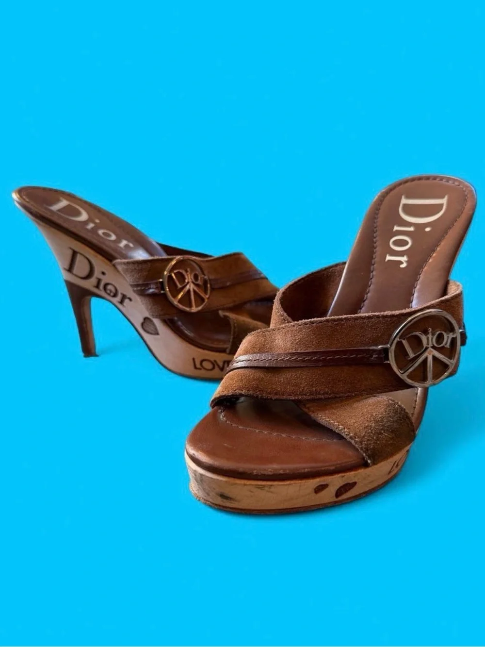 Christian Dior Brown Vintage Collector Suede Platform Heels